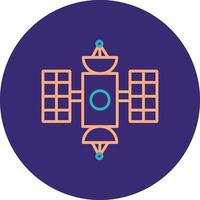 Hubble Space Telescope Line Two Color Circle Icon vector