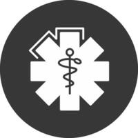 Caduceus Glyph Inverted Icon vector