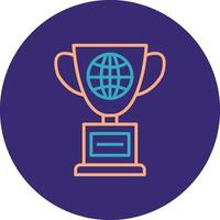 World Line Two Color Circle Icon vector