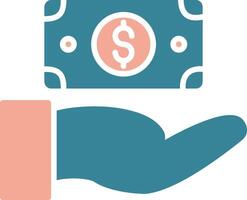 Give Money Glyph Two Color Icon vector