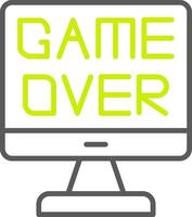 Game Over Line Two Color Icon vector