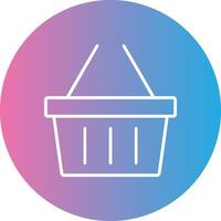 Shopping Basket Line Gradient Circle Icon vector