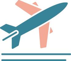 Take Off Glyph Two Color Icon vector