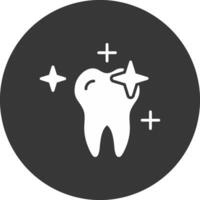 Clean Tooth Glyph Inverted Icon vector