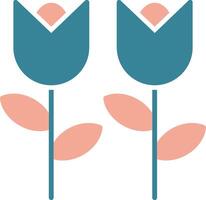 Flowers Glyph Two Color Icon vector