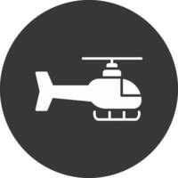 Helicopter Glyph Inverted Icon vector