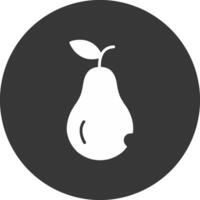 Pear Glyph Inverted Icon vector