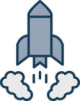 Rocket Launch Line Filled Grey Icon vector