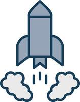 Rocket Launch Line Filled Grey Icon vector