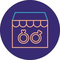 Rings Shop Line Two Color Circle Icon vector