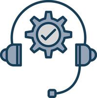 Technical Support Line Filled Grey Icon vector