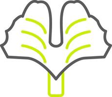 Ginkgo Biloba Line Two Color Icon vector