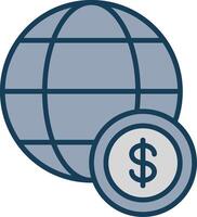 Global Economy Line Filled Grey Icon vector