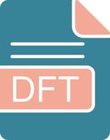 DFT File Format Glyph Two Color Icon vector