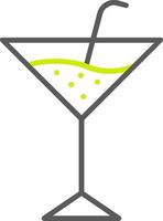 martini línea dos color icono vector