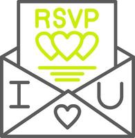 rsvp línea dos color icono vector