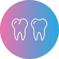 Teeths Line Gradient Circle Icon vector