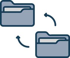 Folder Line Filled Grey Icon vector