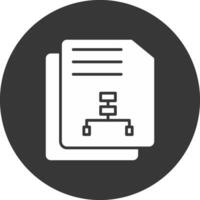 Document Glyph Inverted Icon vector