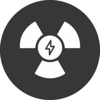nuclear poder glifo invertido icono vector