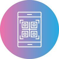 Qr Code Line Gradient Circle Icon vector