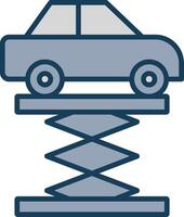 Car Jack Line Filled Grey Icon vector