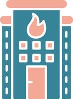 Fire Station Glyph Two Color Icon vector
