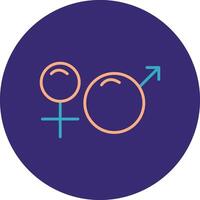 Gender Sign Line Two Color Circle Icon vector