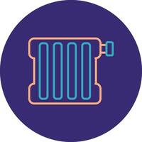 Radiator Line Two Color Circle Icon vector