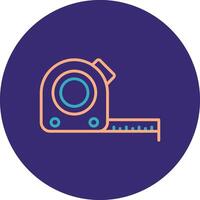 Tape Measure Line Two Color Circle Icon vector