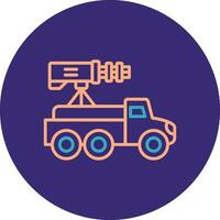 Truck Line Two Color Circle Icon vector