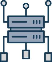 Data Structure Line Filled Grey Icon vector