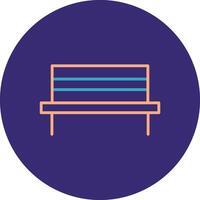 Bench Line Two Color Circle Icon vector