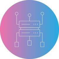 Data Structure Line Gradient Circle Icon vector