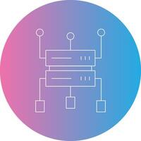 Data Structure Line Gradient Circle Icon vector