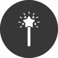 Magic Wand Glyph Inverted Icon vector