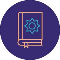 Holy Book Line Two Color Circle Icon vector