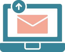 Sending Email Glyph Two Color Icon vector