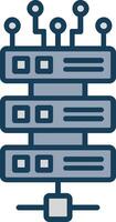 Server Line Filled Grey Icon vector