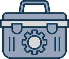 Toolbox Line Filled Grey Icon vector