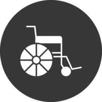 Wheelchair Glyph Inverted Icon vector