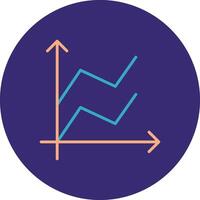 Area Graph Line Two Color Circle Icon vector