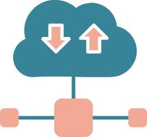 Cloud Glyph Two Color Icon vector
