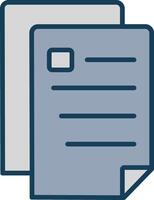 Document Line Filled Grey Icon vector