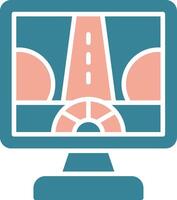 Driving Control Glyph Two Color Icon vector