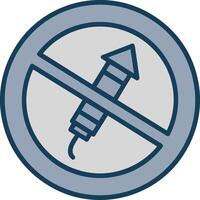 No Firework Line Filled Grey Icon vector