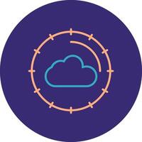 Cloud Computing Line Two Color Circle Icon vector