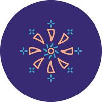 Firework Line Two Color Circle Icon vector