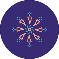 Firework Line Two Color Circle Icon vector