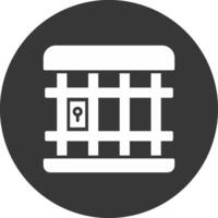 Jail Glyph Inverted Icon vector